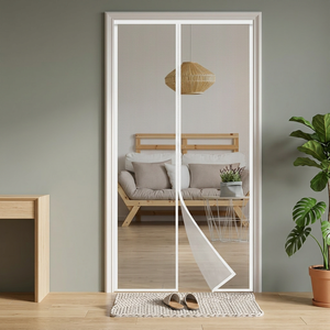 Cortina Magnética Repelente de Mosquitos de Fibra de Vidrio Blanca Moderna, Cortina Magnética para Puerta Contra Mosquitos para el Hogar - Product Image 1