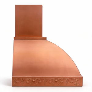 <span class=keywords><strong>Hotte</strong></span> de cuisine en cuivre sur mesure, artisanale, avec patine antique et motif floral, pour cuisine de villa de luxe de style toscan ou méditerranéen - Product Image 3