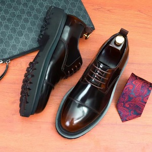 Chaussures habillées pour hommes de style européen, en cuir de vachette pleine fleur, Oxford à lacets, idéales pour le bureau et les affaires, avec assortiment de couleurs pour l'automne - Product Image 6