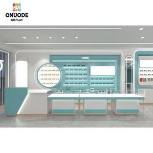 Optical Shop Wood Eyeglass Showcase LED Light Retail <b>Lockable</b> Glass Display <b>Cabinets</b> for Promotion - Product Image 5
