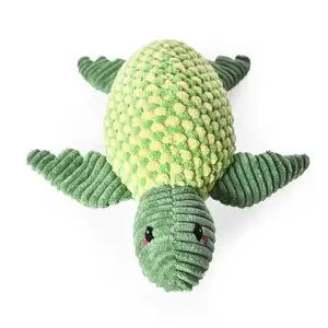 Fabrika özel doldurulmuş Pet oyuncaklar kaplumbağa şekli Squeaker köpek peluş oyuncak