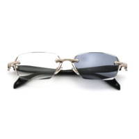 Lunettes de soleil photochromiques de mode pour adultes, monture carrée PC, presbytie, rétro, unisexe, haute qualité, protection UV400