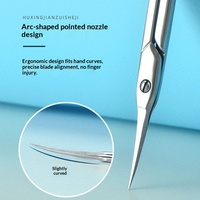 Ciseaux à cuticules russes incurvés à lame en acier inoxydable, à trou carré, non pliables, coupe-ongles pointus, modèle de kit de manucure