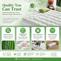 Surmatelas en Fibre de Bambou Doux, Respirant et Matelassé, Coussin de Matelas Rafraîchissant pour Hôtel et Maison