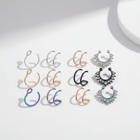 Xinfocus Meilleures ventes Anneau de nez et de septum factice à clipser en opale synthétique, sans perçage, bijoux de corps tendance pour femmes et hommes