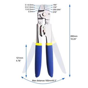 <span class=keywords><strong>Pince</strong></span> à <span class=keywords><strong>sertir</strong></span> pour câbles métalliques, embouts en aluminium - Convient aux câbles jusqu'à 2,2 mm pour les manchons à boucle et le kit d'outils de sertissage - Product Image 5