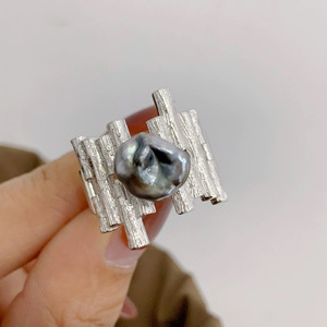 Bague en argent S925 WENCHI, accessoires de perles DIY, version ajourée, 9-13 mm rond, modèle 10440, 11915, porte-bijoux - Product Image 1