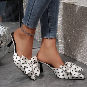 Eleganti <span class=keywords><strong>Scarpe</strong></span> da <span class=keywords><strong>Donna</strong></span> con Tacco Alto a Punta, Decorazione a Pois e Fiocco, Suola in Gomma, Nuovo Stile Estate 2026, Tacco Sottile - Product Image 4