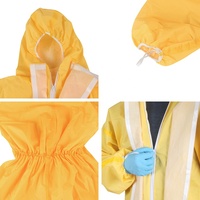 Combinaison de protection jetable jaune certifiée CE de type 3 pour les risques biologiques et chimiques, fournie par l'usine