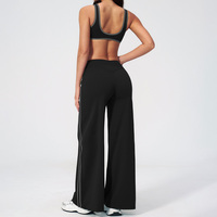 CIYING Set Yoga 2 Potong Premium Baru untuk Wanita dengan Detail Kontras, Logo Kustom, Legging Yoga Model Flare dan Set Bra untuk Olahraga