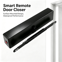Cierrapuertas Eléctrico con Control Remoto, Operador de Puerta Automático Inteligente, Impermeable, Montaje Horizontal, Amortiguador de Puerta
