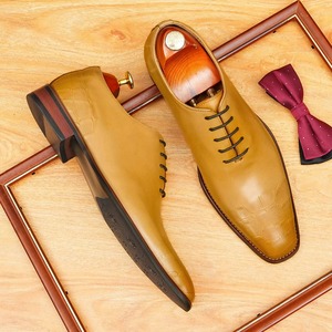 Zapatos Oxford de Hombre de Cuero Genuino con Cordones y Punta Puntiaguda, Bordados, Cómodos, Transpirables, Resistentes a las Manchas, para Negocios y Bodas - Product Image 4