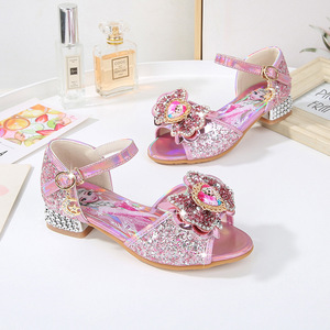<span class=keywords><strong>Zapatos</strong></span> de Tacón Alto con Lentejuelas Brillantes y Diseño de Boca de Pez para Niñas, Estilo Princesa Elsa, Verano 2026, con Cierre de Hebilla y Suela de Goma - Product Image 3