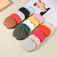 Miroir de poche pliable de haute qualité SAIYII, design pomme or et argent, cadeau de Noël pour femme et fille, miroir compact en cuir PU rose