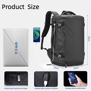 Mochila de Viaje para Computadora Portátil con Logotipo Personalizado, Aprobada para Vuelos, Compatible con Computadoras Portátiles de 17.3 Pulgadas, para <span class=keywords><strong>Viajes</strong></span> de Negocios - Product Image 3