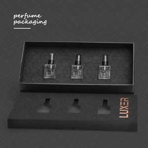 Emballage de glissière rigide de parfum en papier bouteille vide de testeur de parfum coffret cadeau rigide cosmétique dans une boîte de revêtement d'éponge en relief - Product Image 1