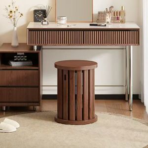 Solid Wood Stackable <b>Stool</b> Round Low Chair For <b>Bedroom</b> Living Room Study Modern Minimalist Design - Product Image 1