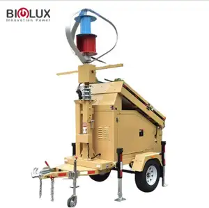 Wind Solar Diesel Complementary Generator System Powered Mobile CCTV Trailer