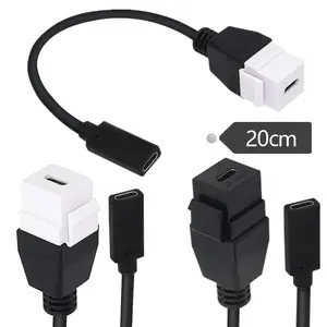 USB 3.1 tipo-c femmina a tipo-c femmina montaggio a pannello inserto adattatore Jack Keystone per presa a muro piastra frontale 0.2m