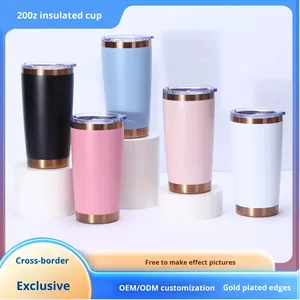 Seau à glace isotherme pour voiture en acier inoxydable 304, plaqué cuivre et or, 20 oz, avec revêtement plastique pulvérisé, vente en gros - Product Image 2