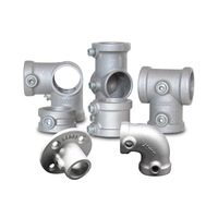 Klem Kunci Aluminium Lantai Dasar, Pipa Konektor Fitting Pipa Braket Rak Dinding