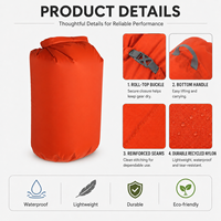 Lot de 3 sacs étanches unisexes en nylon recyclé 70D, 10L, 15L, 25L, avec fermeture à enroulement, pour le camping, le kayak, OEM