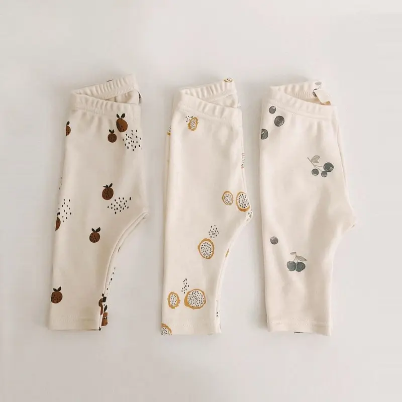 Spring And Autumn Infant Clothes Organic Cotton Pure Cotton Baby Pants Girls Boys Baby Leggings
