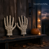 Main de squelette en plastique pour Halloween, accessoire de déguisement durable et réutilisable pour farces, tours, décoration de maison hantée ou de bar