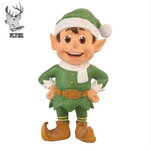 Statue de dessin animé de Noël elfe grandeur nature décor de vacances cadeau d'art en résine Statues en fibre de verre à vendre - Product Image 3