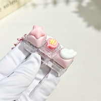Porte-clés Kawaii en forme d'étoile, accessoires pour 4 clés, motif chat à pois, capuchon de clavier mécanique, ornement, pendentif pour décoration