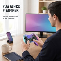 Manette de jeu sans fil transparente RGB P05 pour PS4 PC Android Bluetooth 5.0 Double vibration Six axes Pavé tactile Type-C