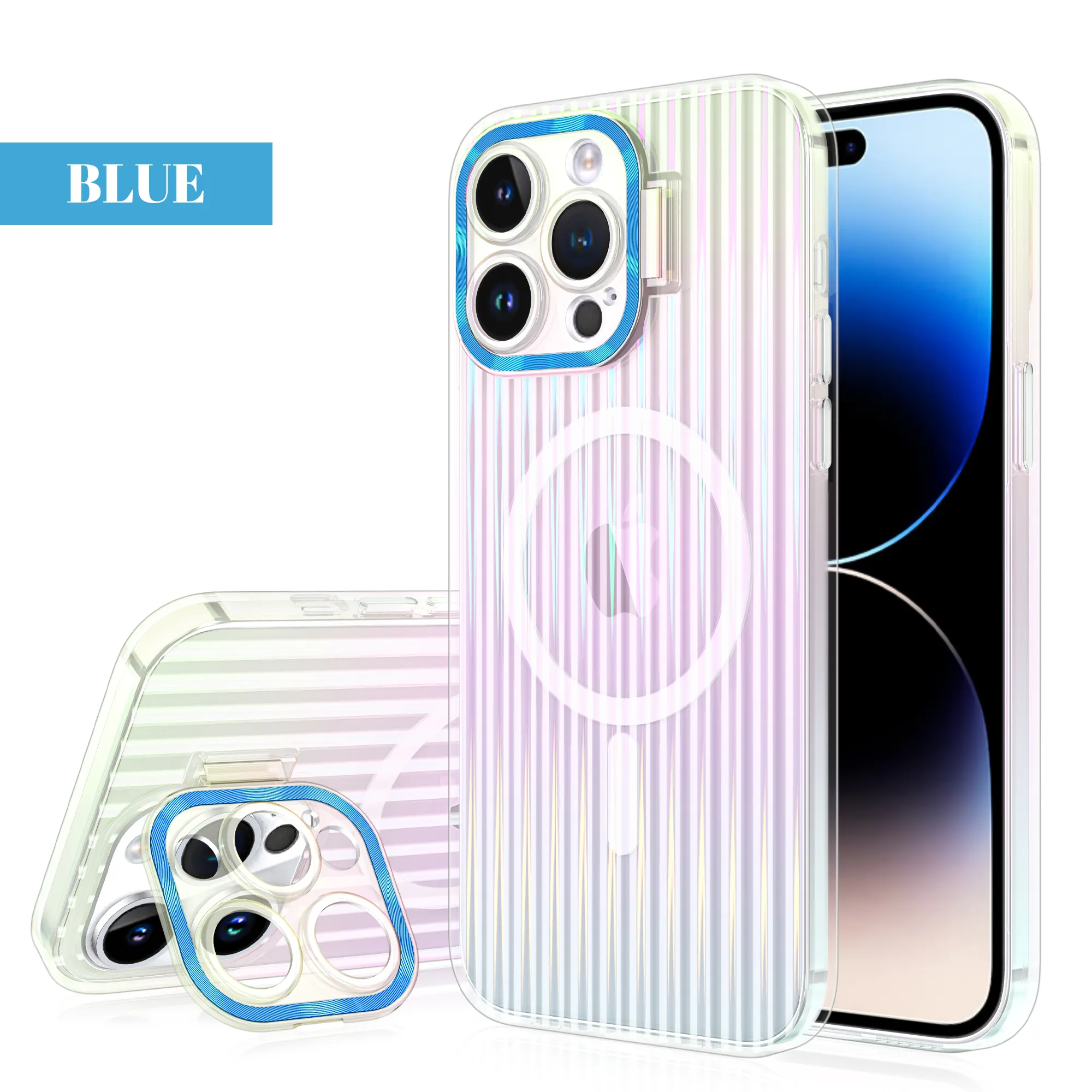 Glitter bling luxury wireless charging phone case for iPhone 14 pro lens kickstand magnetic phone case for iPhone 14 13 12