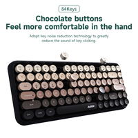 Clavier sans fil Ajazz 308i 84 touches, style machine à écrire rétro, touches rondes, clavier 75%, clavier sans fil mignon pour le bureau, clavier à membrane