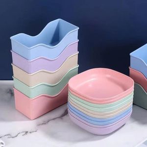 Reusable Eco-friendly <strong>PP</strong> Square Food <strong>Serving</strong> <strong>Tray</strong> Wheat Straw Dishes &amp; Plates for Home Restaurant 100pcs MOQ - Product Image 3