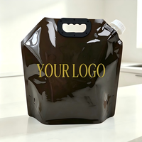 Pochettes souples personnalisées de 5 L avec bec verseur pour emballage de liquides en gros : jus, café, boissons, eau, vin, huile d'olive – Qualité alimentaire, réutilisables, OEM