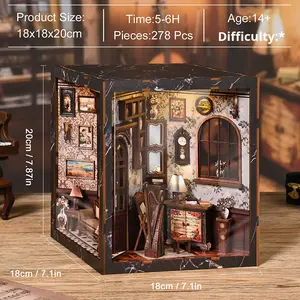 Kit de construction de nichoir miniature en bois DIY, modèle de <span class=keywords><strong>maison</strong></span>, meubles, micro-paysage artisanal, <span class=keywords><strong>jouet</strong></span> musical, cadeau créatif - Boîte Oyun pour 14 - Product Image 3