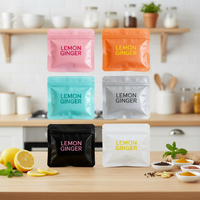 Sachet d'emballage alimentaire refermable en aluminium personnalisé avec fermeture éclair, résistant à l'humidité, à trois soudures latérales, pour échantillons de thé et de café
