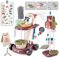 Jouet éducatif de simulation de ménage pour enfants, kit de jeu de rôle pour tâches domestiques, en plastique, 13-14 ans