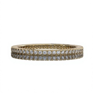 Anillo de eternidad completo con diamantes de moissanita, anillo de boda apilable para mujer |   Anillo de Oro Sólido a Juego |   Anillo Infinito - Product Image 4