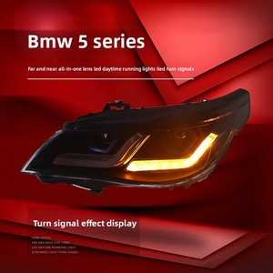 Phares avant à LED avec clignotants DRL et sourcils bleus modifiés pour BMW Série 5 E60 Thunder Edition 03-10, 12V - Product Image 4