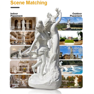 Estatua <span class=keywords><strong>de</strong></span> Pareja <span class=keywords><strong>de</strong></span> Enamorados <span class=keywords><strong>de</strong></span> Mármol Blanco MILY, Escultura <span class=keywords><strong>de</strong></span> <span class=keywords><strong>Cupido</strong></span> y Psique Tallada a Mano, Diseño Clásico para Jardín o Parque al Aire Libre - Product Image 4
