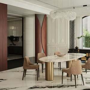 Juego de Comedor Estilo Francés Más Vendido, Tamaños y Especificaciones Personalizables con Mesa y Sillas de Comedor - Product Image 1