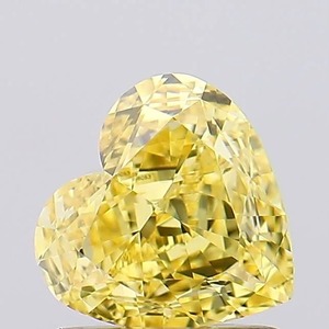 Bijoux fins de grande qualité Fancy Vivid Yellow 1.07 Carat Heart Lab Grown Diamond IGI Certified - Product Image 1