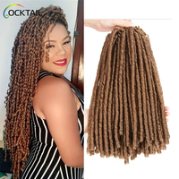 Dreadlocks Souples en Fibre Kaneka Japonaise, Tresses de Cheveux Synthétiques Bordeaux, en Stock