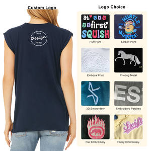 High Quality <b>Ladies</b> <b>Sleeveless</b> Gym Workout Tank Top Wholesale Screen Printed Plain Modal Spandex T-<b>Shirt</b> Custom Logo Casual - Product Image 2
