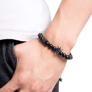 Bracelet de perles en couronne impériale pour Couple, bijoux de luxe, taille roi et <span class=keywords><strong>reine</strong></span>, cadeau pour hommes et femmes - Product Image 3