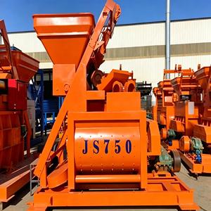 Bétonnière à double arbre JS750 750L à mélange forcé 35m³/h avec élévateur à câble et trémie - Product Image 3