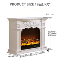 Cheminée électrique de style américain et européen, meuble décoratif, pièce maîtresse avec fonction de chauffage à flamme simulée pour la maison
