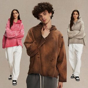 Fabricante de Sudaderas H5458, Sudaderas Personalizadas de 450 Gramos de Mezcla de Algodón con Acabado Monkey Washed para Hombre y Mujer - Product Image 3