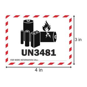 UN3090 Un3091 Un3480 <span class=keywords><strong>Un3481</strong></span> Etiquetas de advertencia de batería de iones de litio Material peligroso Rollo de puntos Pegatinas adhesivas - Product Image 5